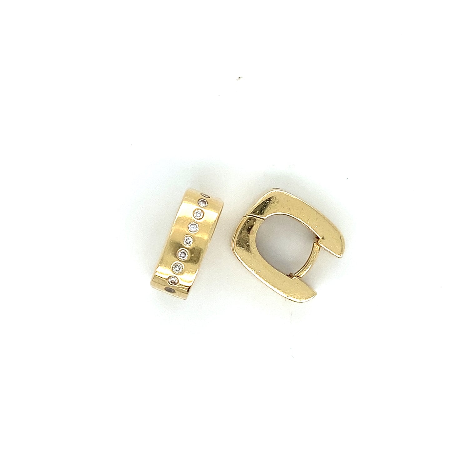 Creolen 0,24ct Brillanten 750er Gelbgold 18 Karat 13mm x 15mm Ohrringe Ohrstecker