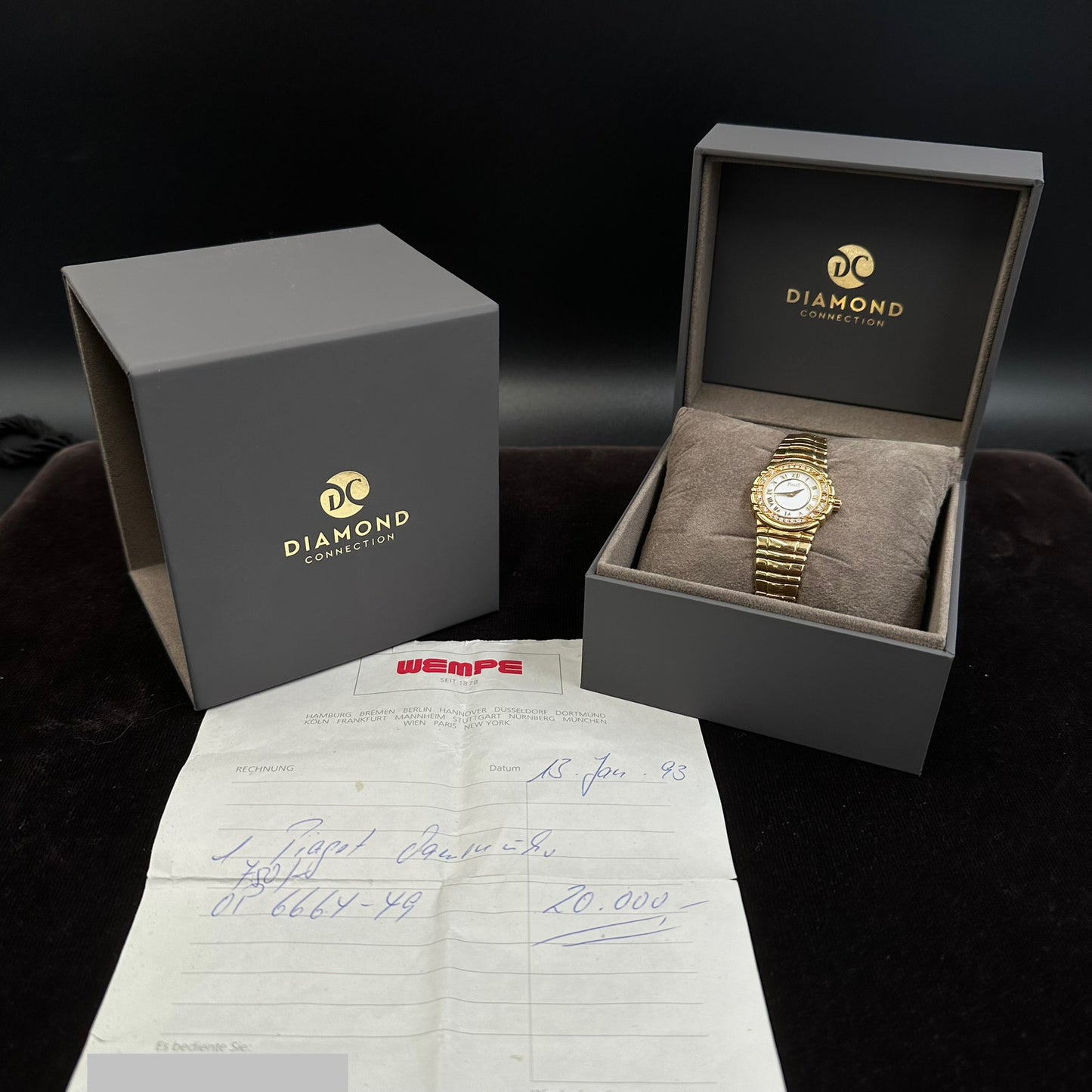 Piaget TANAGRA-Kollektion Damenuhr 18Karat 750er Gelbgold Römische Ziffern Brillanten Diamanten PIAGET