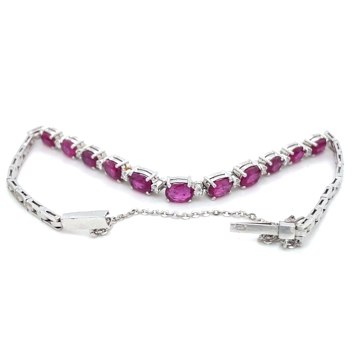 Rubin Brillant Armband 585er Weißgold 14Karat Goldarmband mit Wertgutachten über 7420€
