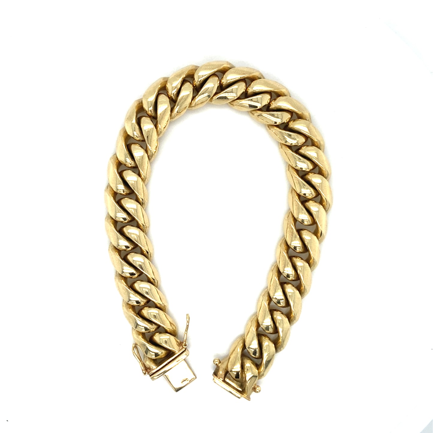 Massives Panzerarmband 585 Goldarmband 14 Karat Gelbgold 19,5cm x 11mm 96g