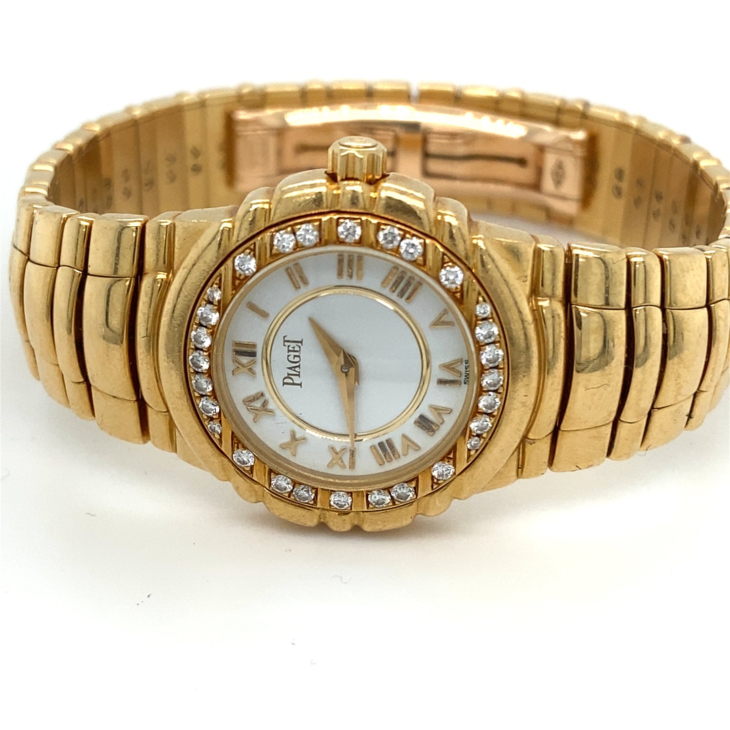 Piaget TANAGRA-Kollektion Damenuhr 18Karat 750er Gelbgold Römische Ziffern Brillanten Diamanten PIAGET