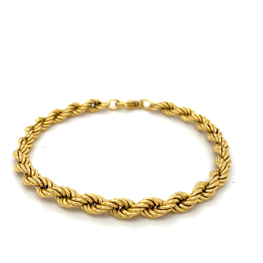 Kordel Armband 585er Gelbgold 14Karat Goldarmband 19,5cm x 4,5mm