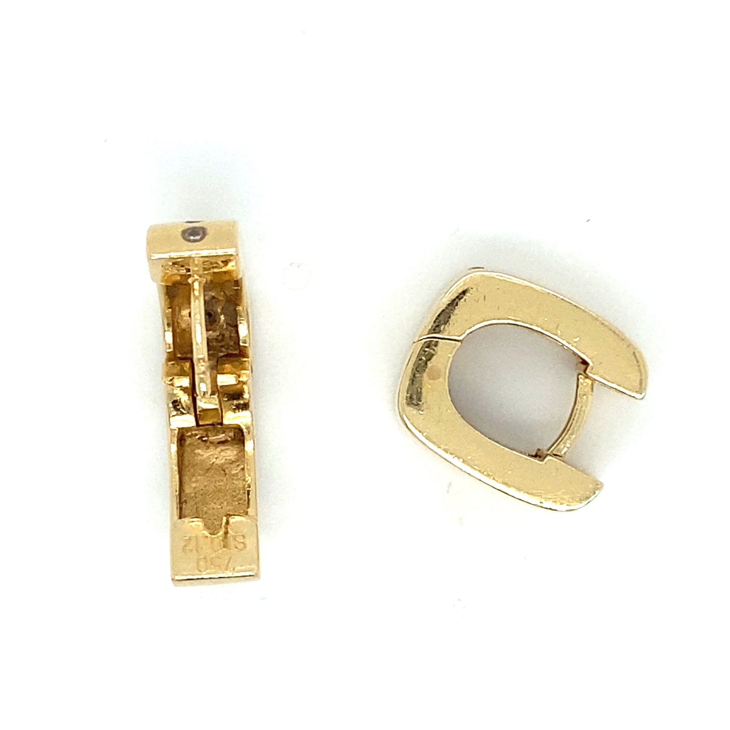 Creolen 0,24ct Brillanten 750er Gelbgold 18 Karat 13mm x 15mm Ohrringe Ohrstecker