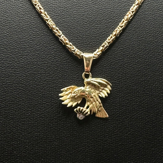 Königskette Adler Anhänger 585er Gelbgold 14Karat Goldkette 52cm x 2mm