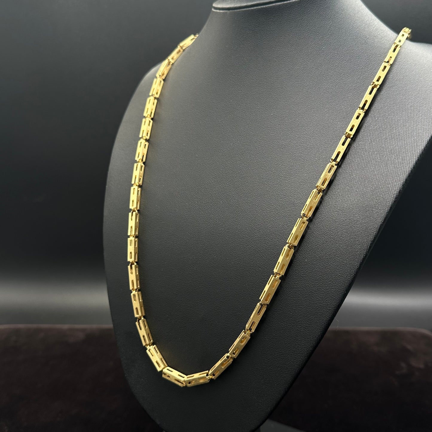 Gliederkette 585er Gelbgold 14Karat Monte Carlo Goldkette Kastenkette 81cm x 4,2mm