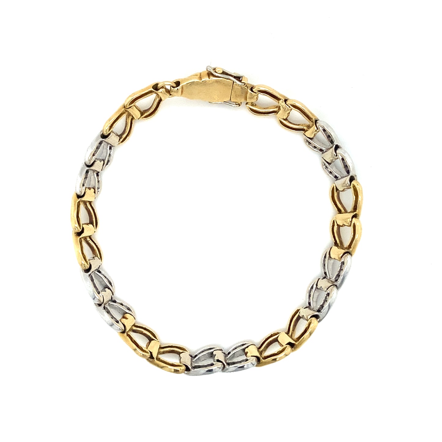 Brillantenarmband Bicolor 750er Gold Armband 18 Karat Panzer Figaro mit Wertgutachten über 9400€