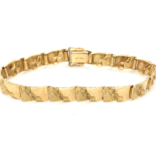 Glieder Armband 585er Goldarmband 14Karat Platten 18cm x 7mm