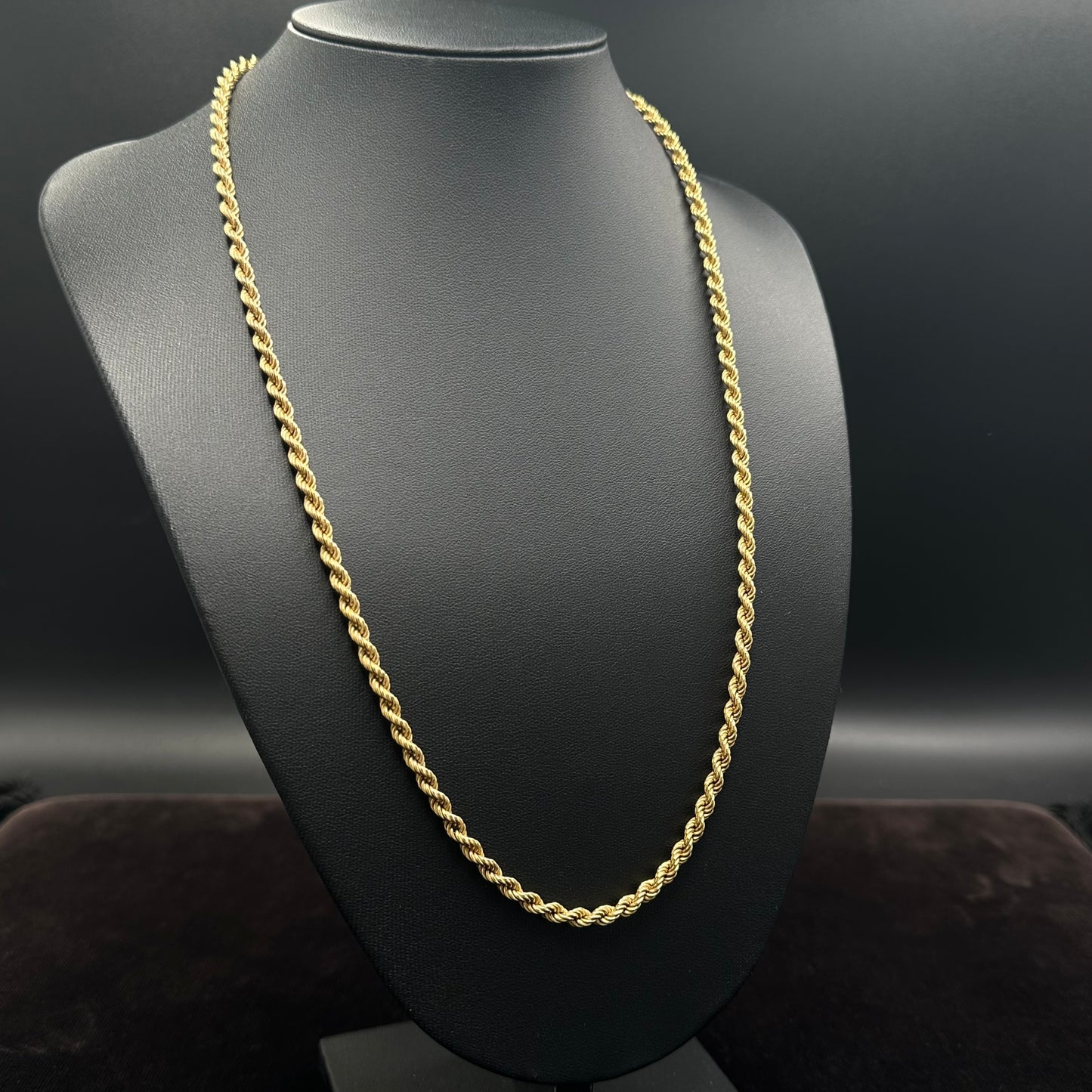 Kordelkette 333er Gelbgold 8 Karat 61cm x 4mm Unisex Echtgold.