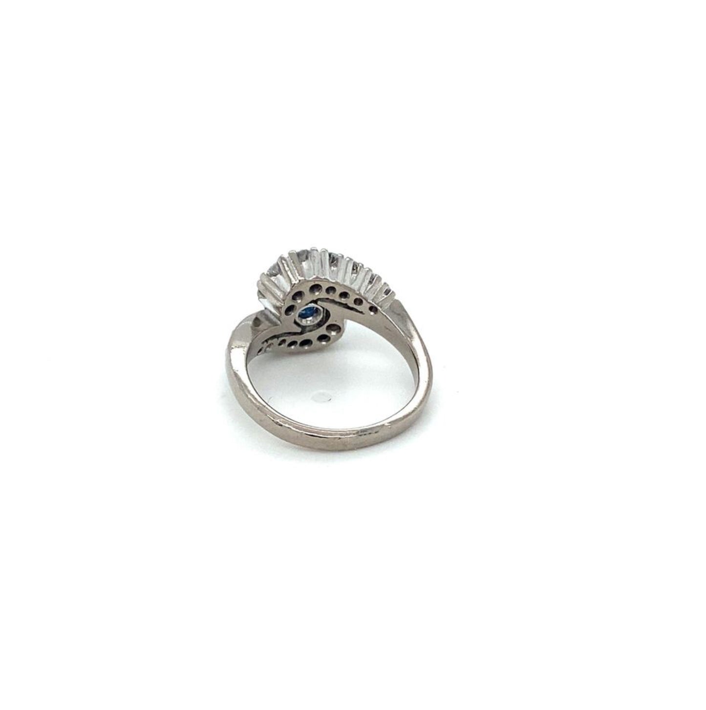 Saphir Brillant Ring Goldring RG 47,5 18K Weißgold
