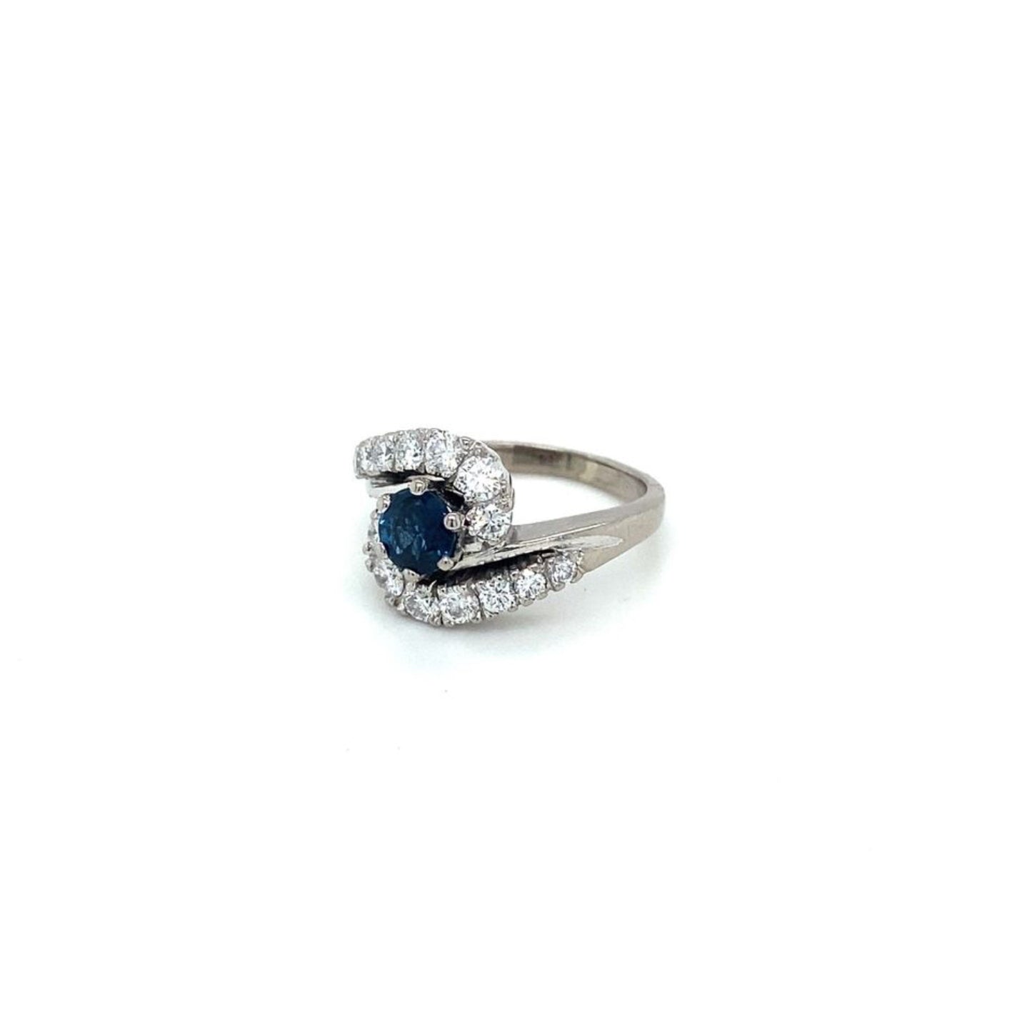 Saphir Brillant Ring Goldring RG 47,5 18K Weißgold