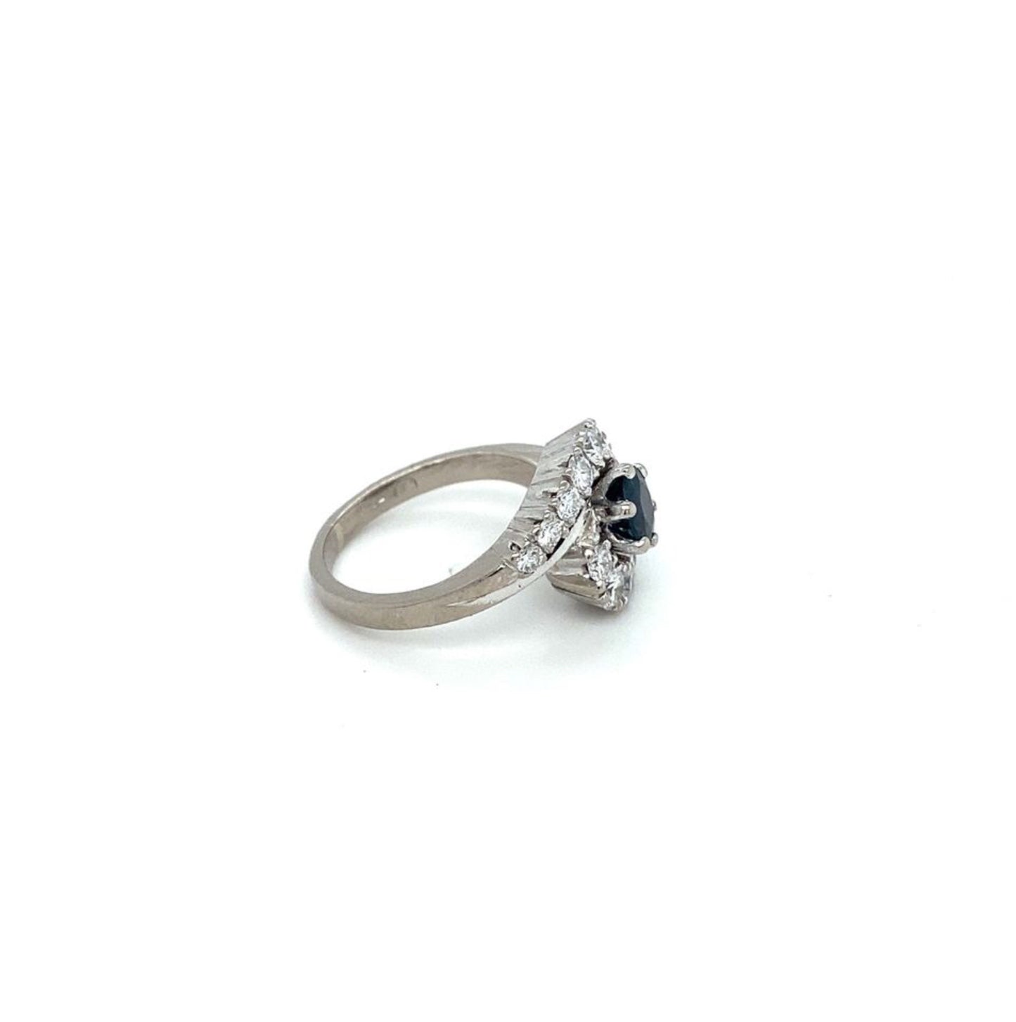 Saphir Brillant Ring Goldring RG 47,5 18K Weißgold