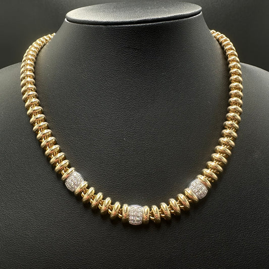 Chopard Les Chaines Collier mit Brillanten Goldkette 750er 18Karat Gelbgold Designer Diamanten