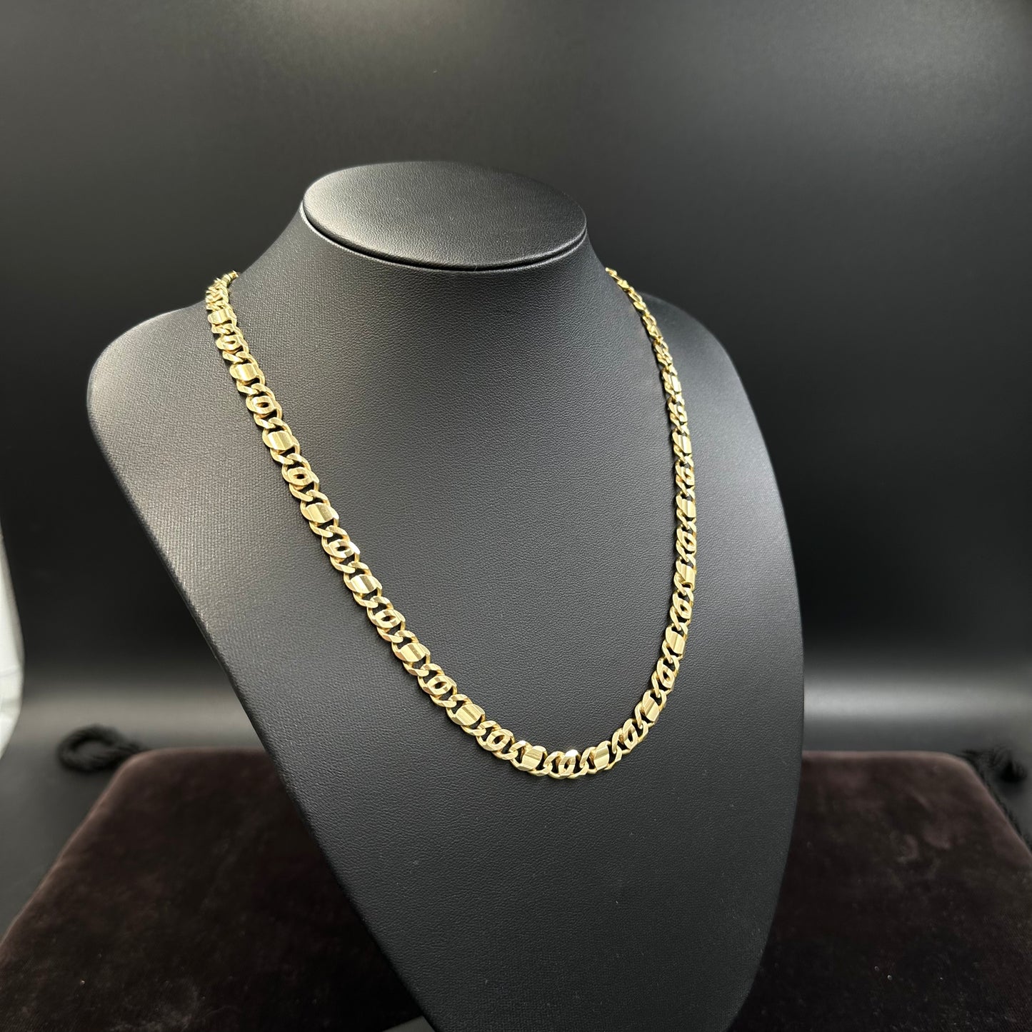 Massive Figaro Kette 51cm x 7mm 750 Gelbgold 18Karat