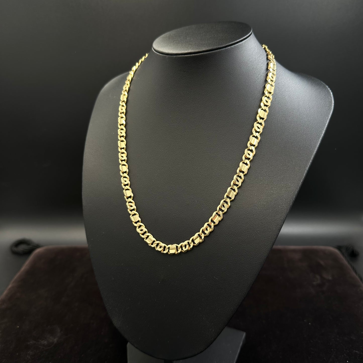 Massive Figaro Kette 51cm x 7mm 750 Gelbgold 18Karat