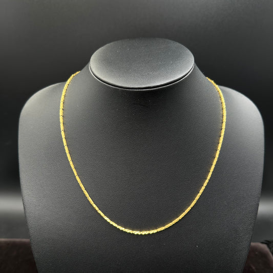 Glieder Kette 45cm x 1,5mm 916 Gelbgold 22Karat Panzer