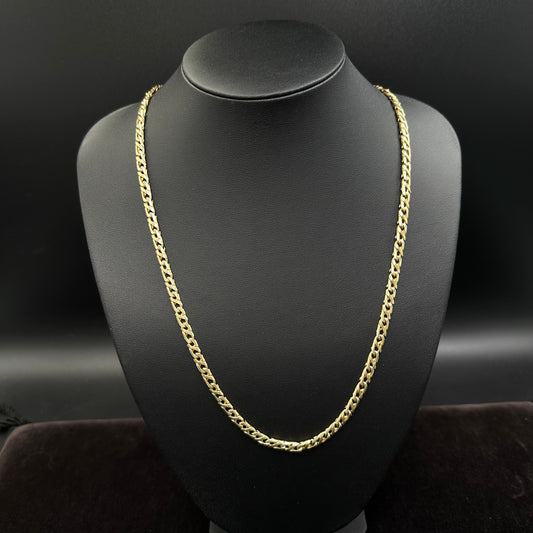 Figaro Kette 60cm x 4mm 585 Gelbgold 14Karat Panzer