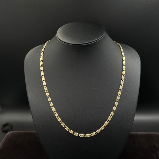 Figaro Kette 73cm x 4mm 585er Gelbgold 14Karat Panzer Goldkette