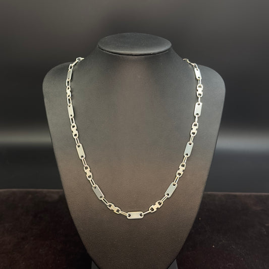 Silber Plattenkette aus 925 Sterling Silber 6mm breit massive Herren Kette 50cm / 60cm