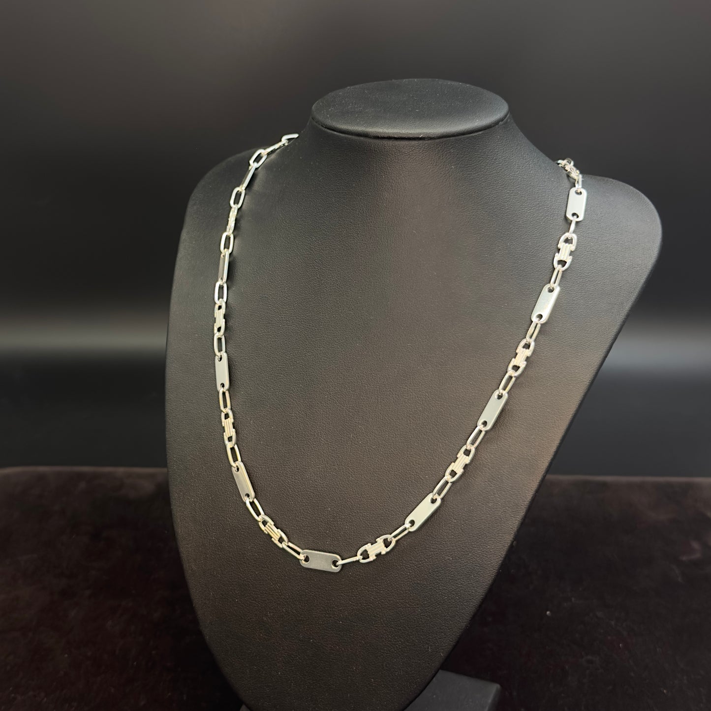 Silber Plattenkette aus 925 Sterling Silber 6mm breit massive Herren Kette 50cm / 60cm