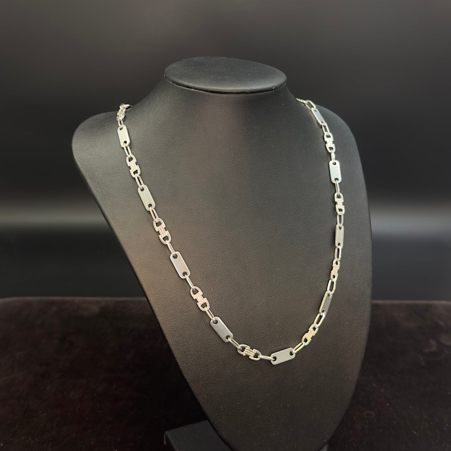Silber Plattenkette aus 925 Sterling Silber 6mm breit massive Herren Kette 50cm / 60cm