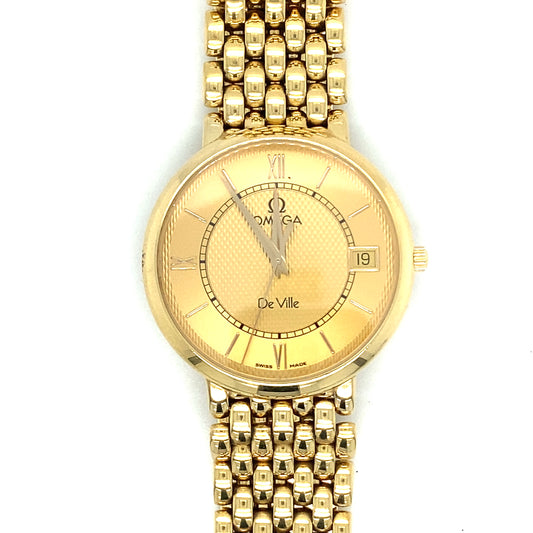 Omega De Ville Vollgold Golduhr Goldarmbanduhr 18Karat Gelbgold 750