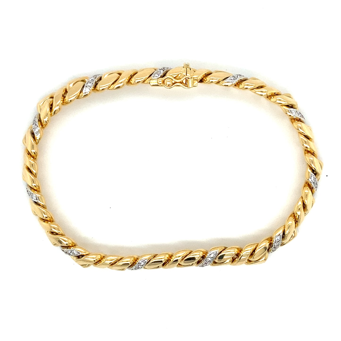 Massives Panzer Armband 19cm x 6mm 18Karat Brillanten
