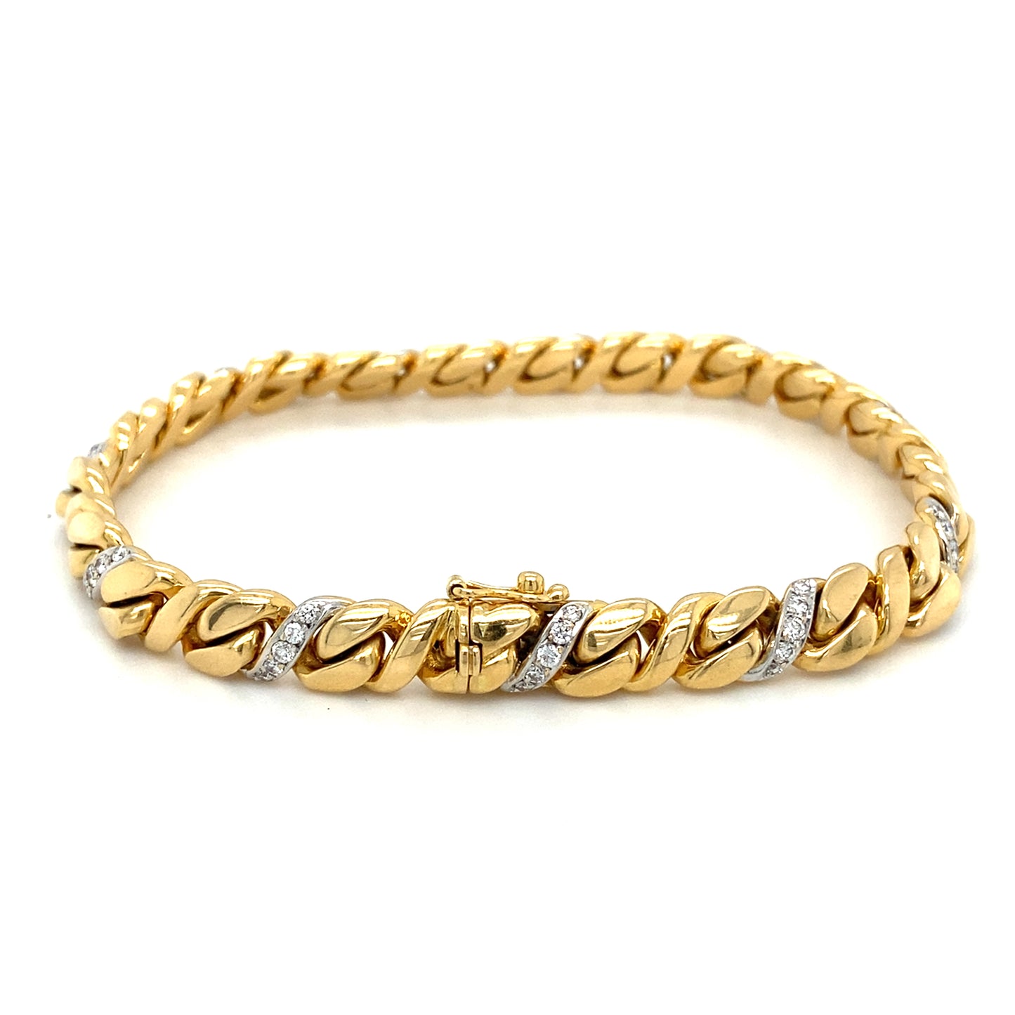 Massives Panzer Armband 19cm x 6mm 18Karat Brillanten