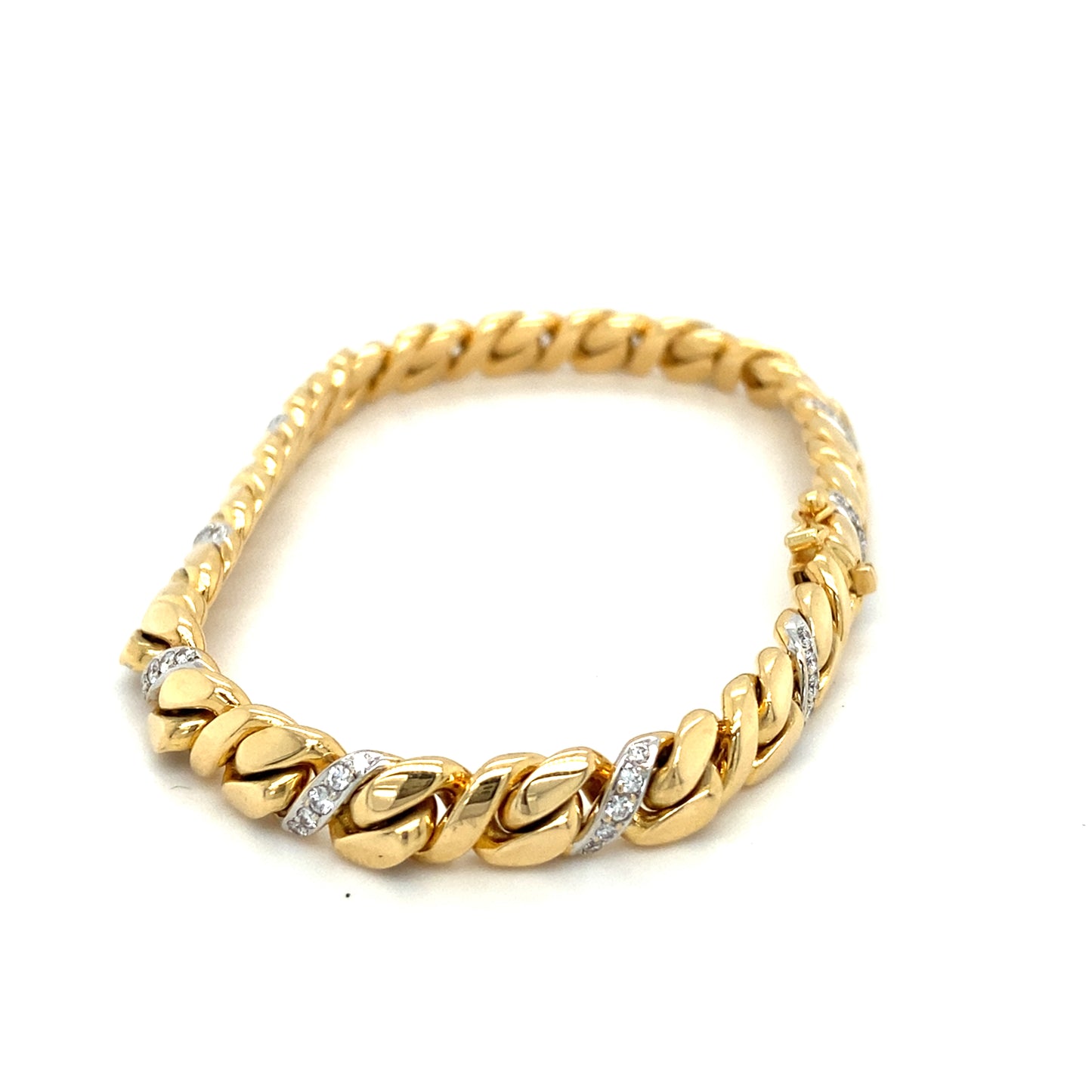 Massives Panzer Armband 19cm x 6mm 18Karat Brillanten