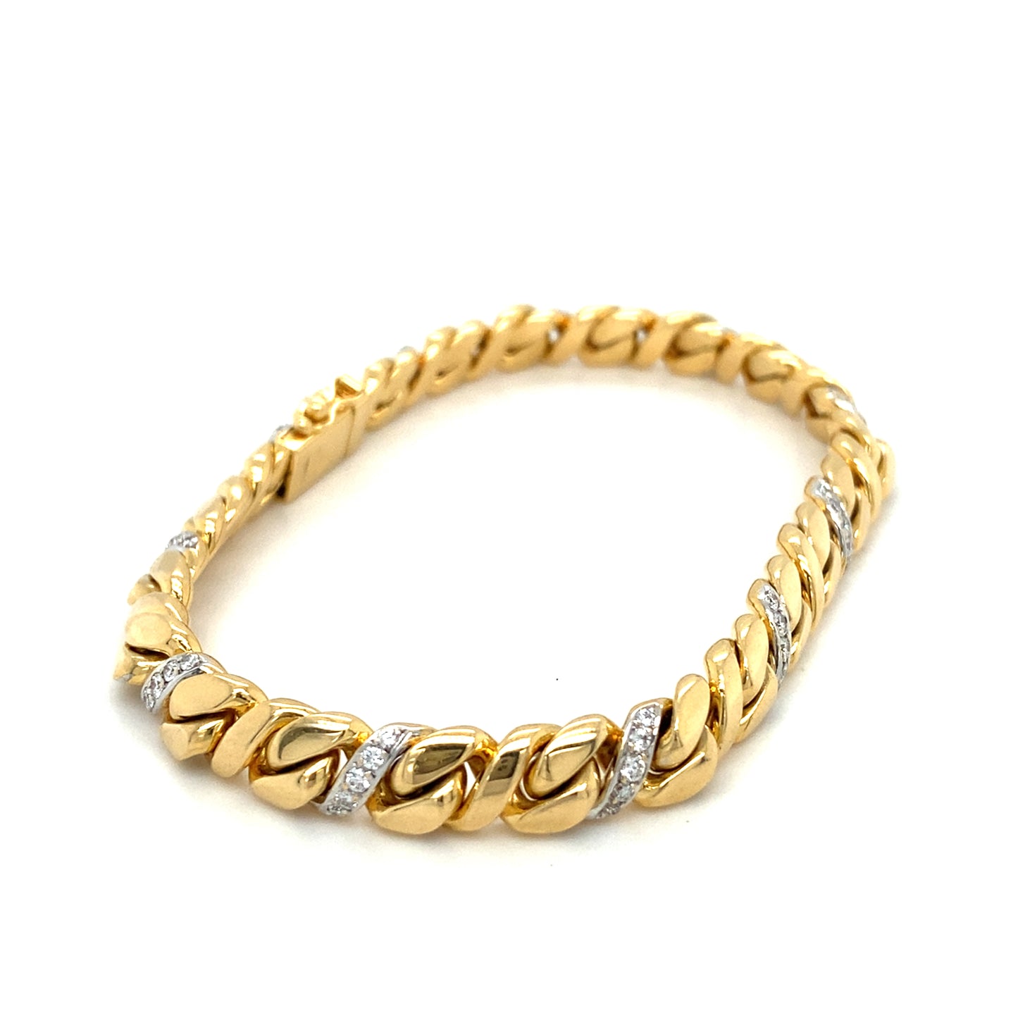 Massives Panzer Armband 19cm x 6mm 18Karat Brillanten