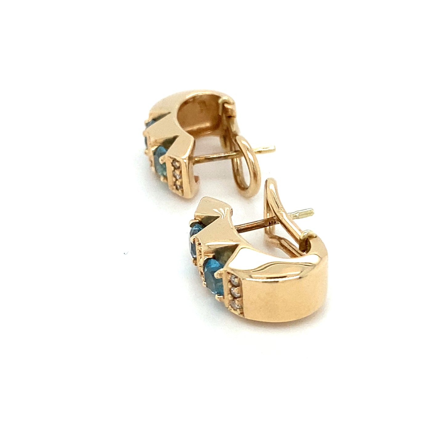 Brillanten Goldohrringe Brillanten 18mm x 10mm 14Karat Goldgold
