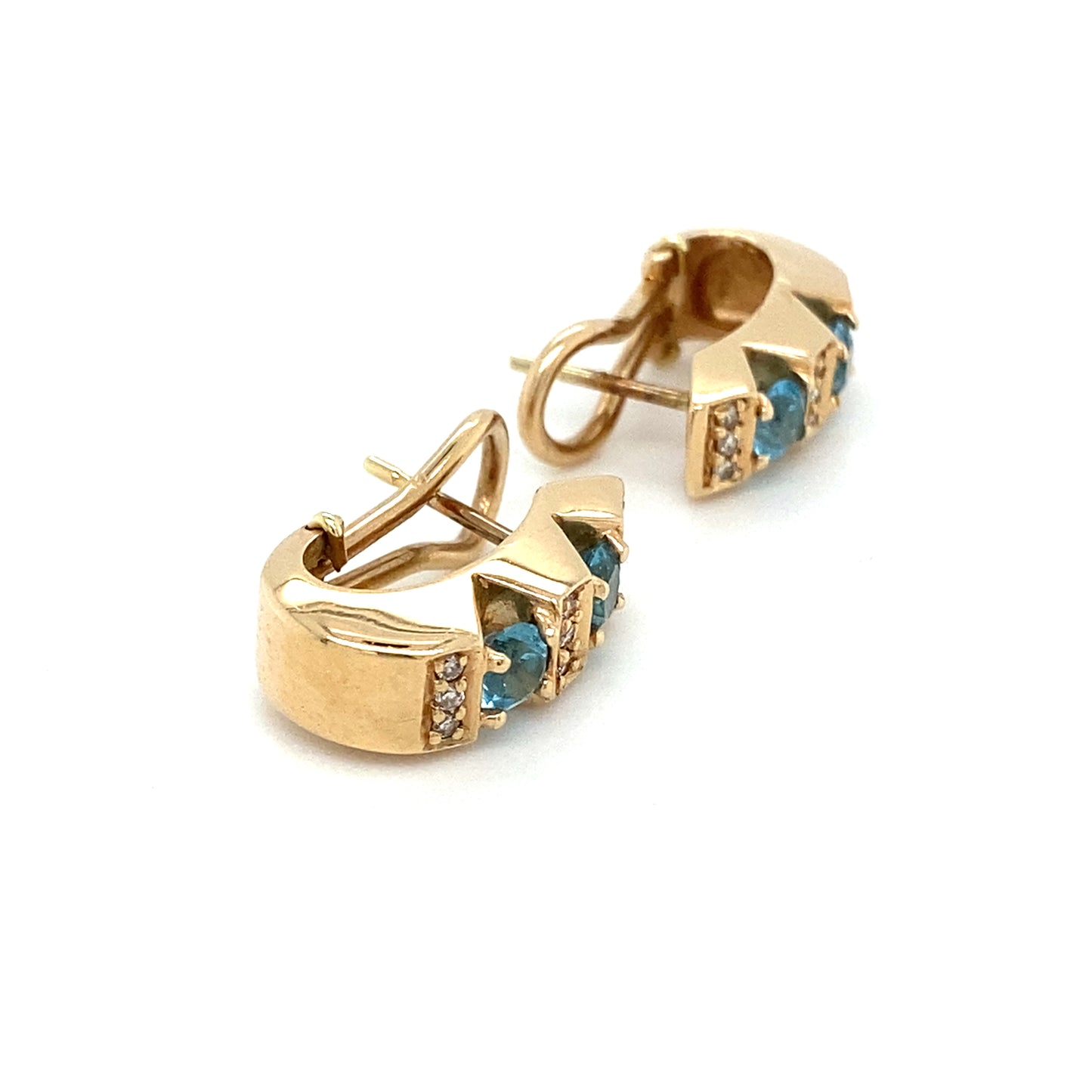 Brillanten Goldohrringe Brillanten 18mm x 10mm 14Karat Goldgold
