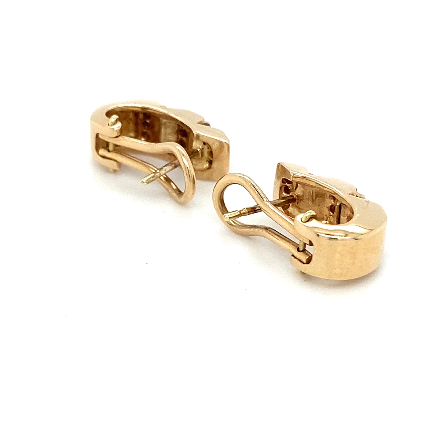 Brillanten Goldohrringe Brillanten 18mm x 10mm 14Karat Goldgold