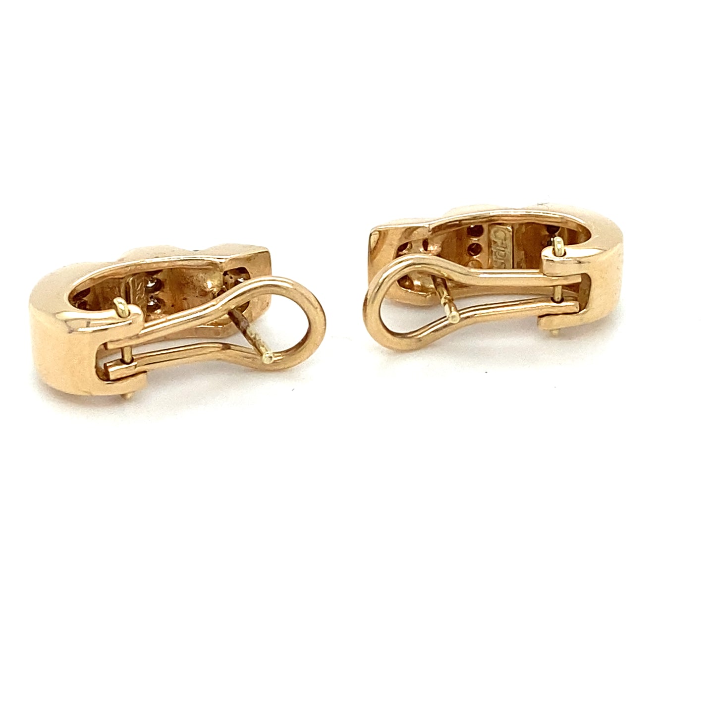 Brillanten Goldohrringe Brillanten 18mm x 10mm 14Karat Goldgold