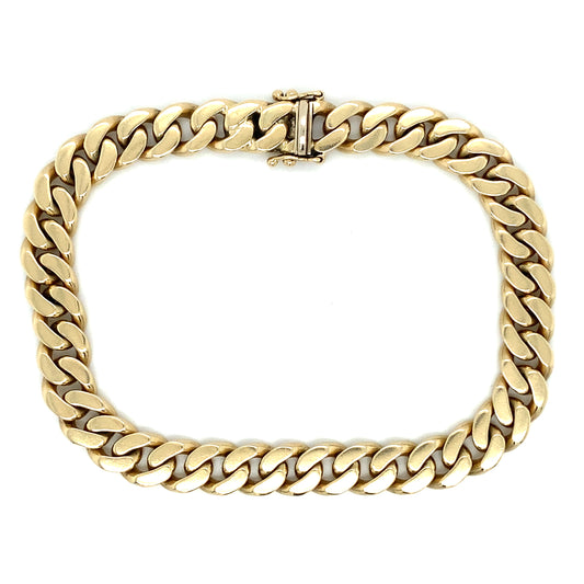 Massives Panzerarmband 22cm x 8mm 14K Gelbgold