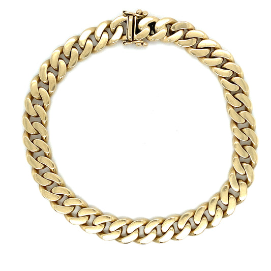 Massives Panzerarmband 22cm x 8mm 14K Gelbgold