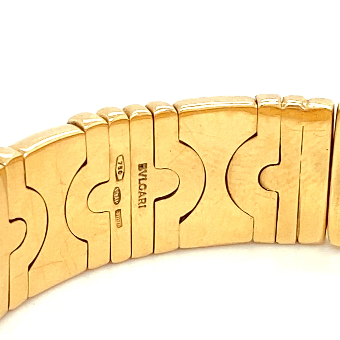 BVLGARI Armreif Massiv Flex 18cm - 21cm x 14mm 750 Gelbgold 18Karat
