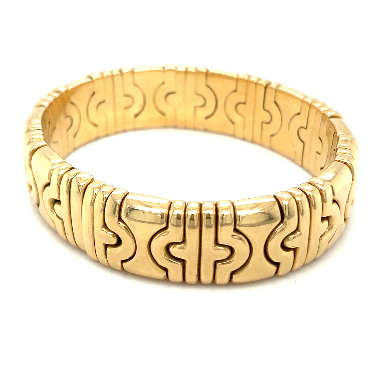 BVLGARI Armreif Massiv Flex 18cm - 21cm x 14mm 750 Gelbgold 18Karat