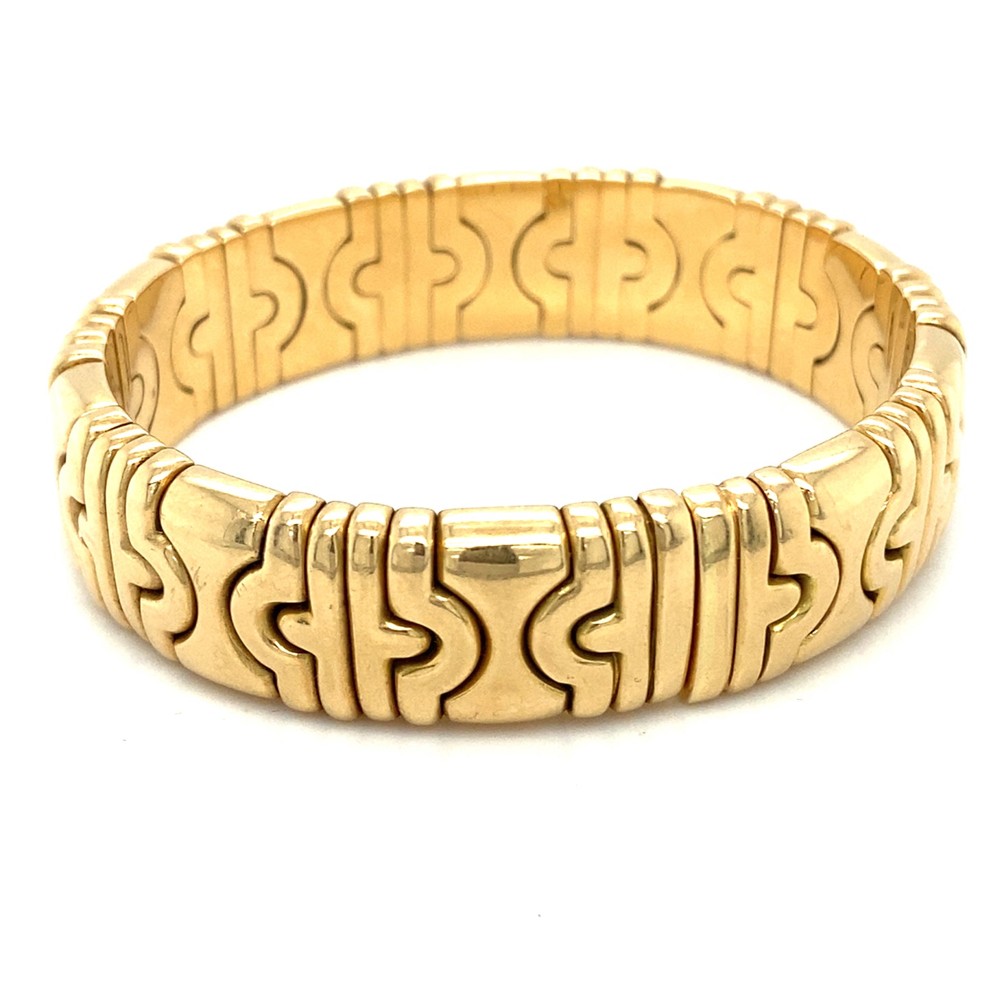 BVLGARI Armreif Massiv Flex 18cm - 21cm x 14mm 750 Gelbgold 18Karat