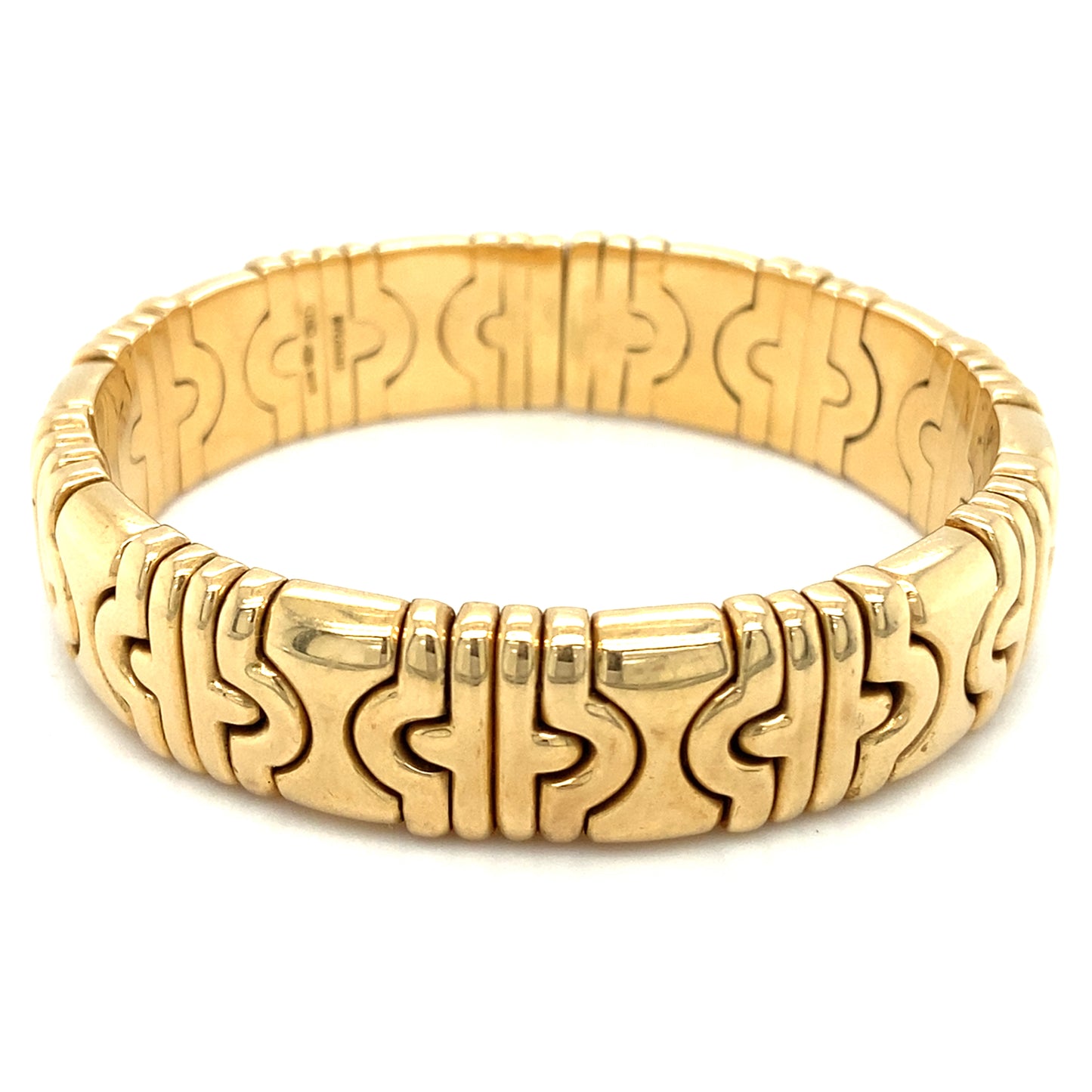BVLGARI Armreif Massiv Flex 18cm - 21cm x 14mm 750 Gelbgold 18Karat