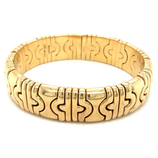 BVLGARI Armreif Massiv Flex 18cm - 21cm x 14mm 750 Gelbgold 18Karat