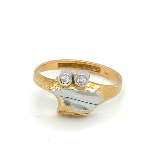Lapponia Designer Ring Gold-Platinring RG.55 18K / 900Pt Gelbgold Ring Brillant