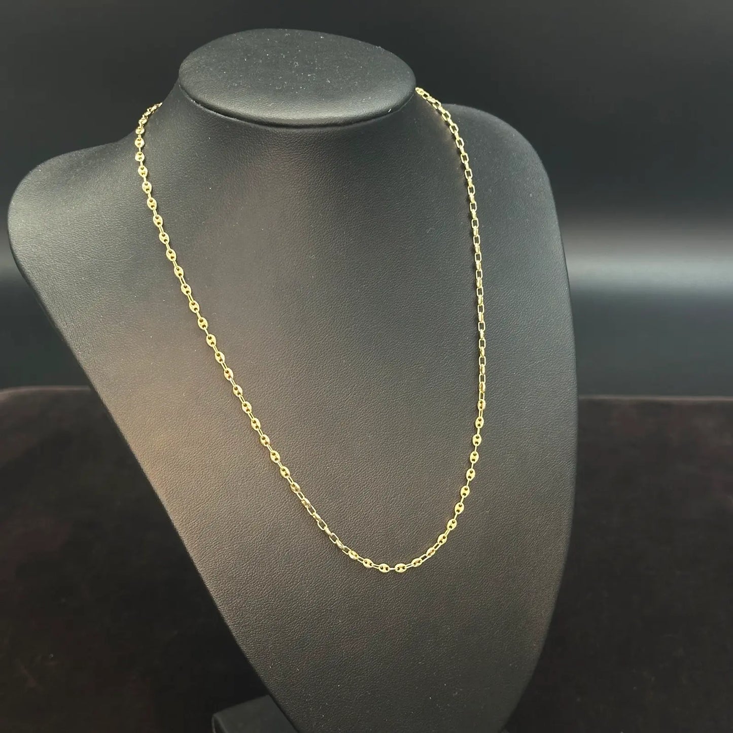 NEU Bohnenkette 585er Goldkette 14Kt Gelbgold Bohnen Kette 45cm