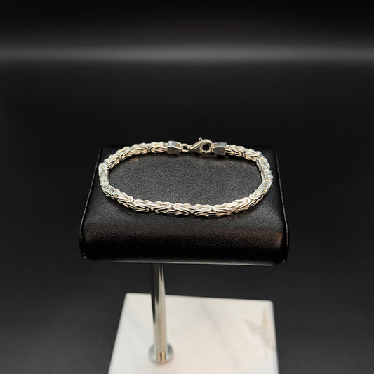 Königsarmband aus 925 SterlingSilber 5mm massives Herrenarmband kantig